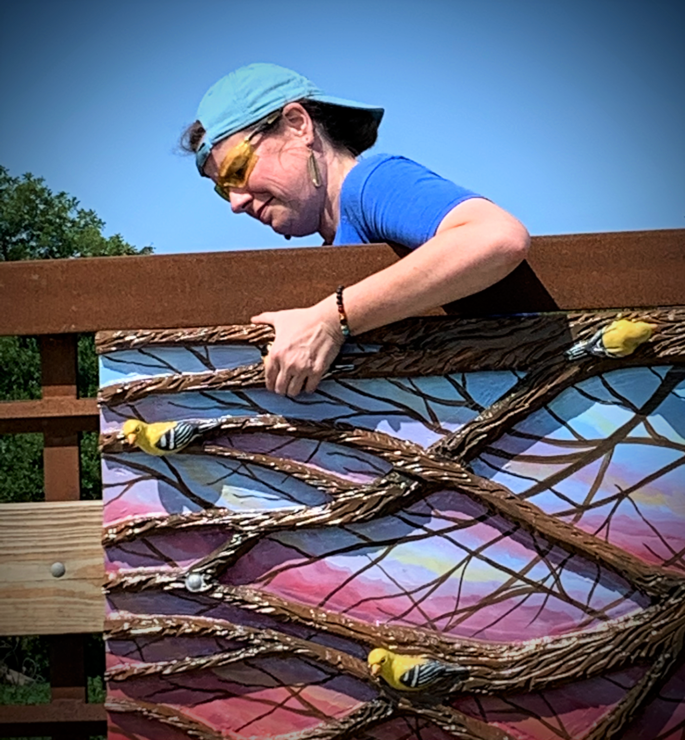 "Goldfinch Gates" installation